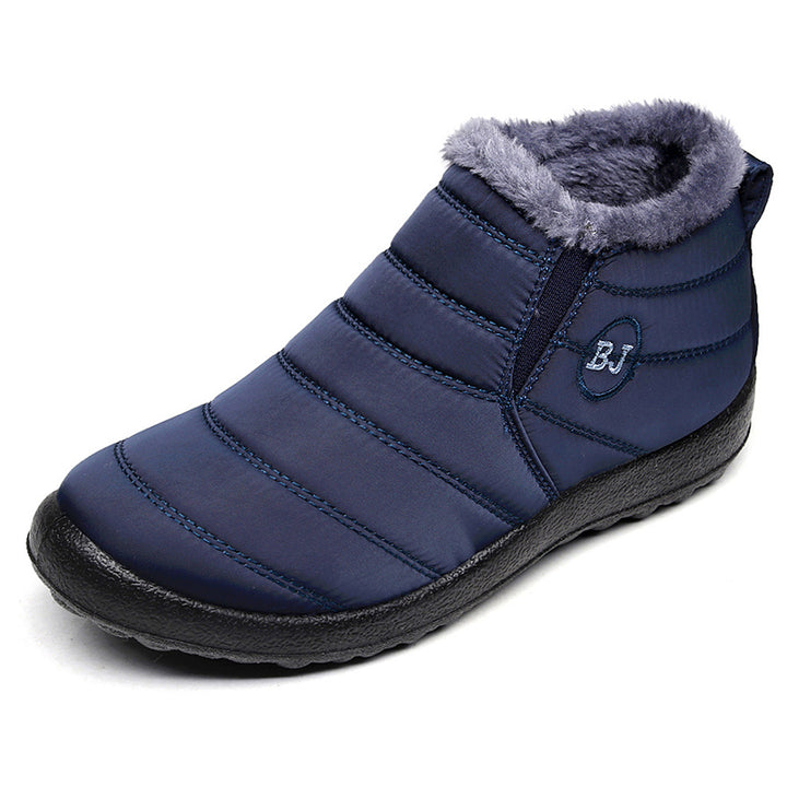 Męskie zimowe buty śniegowce za kostkę w kolorze czarnym
