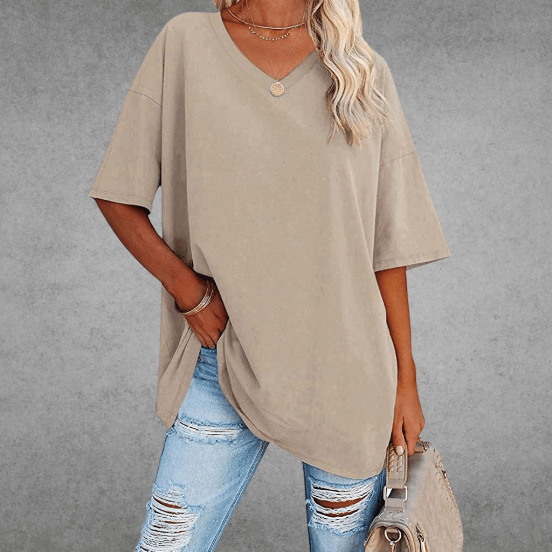 Damski T-shirt z dekoltem V