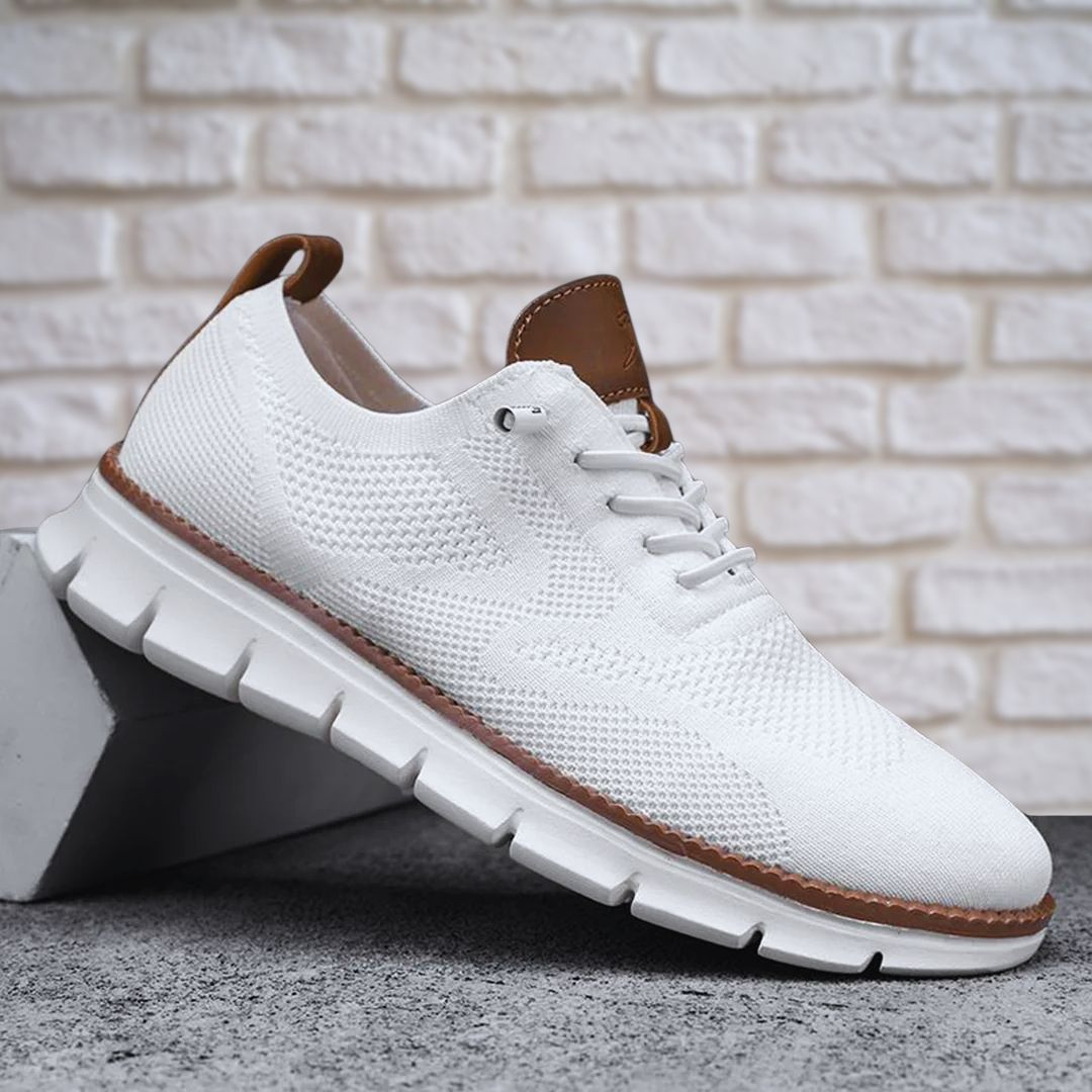 Fryderyk | Męskie oddychające sneakersy białe