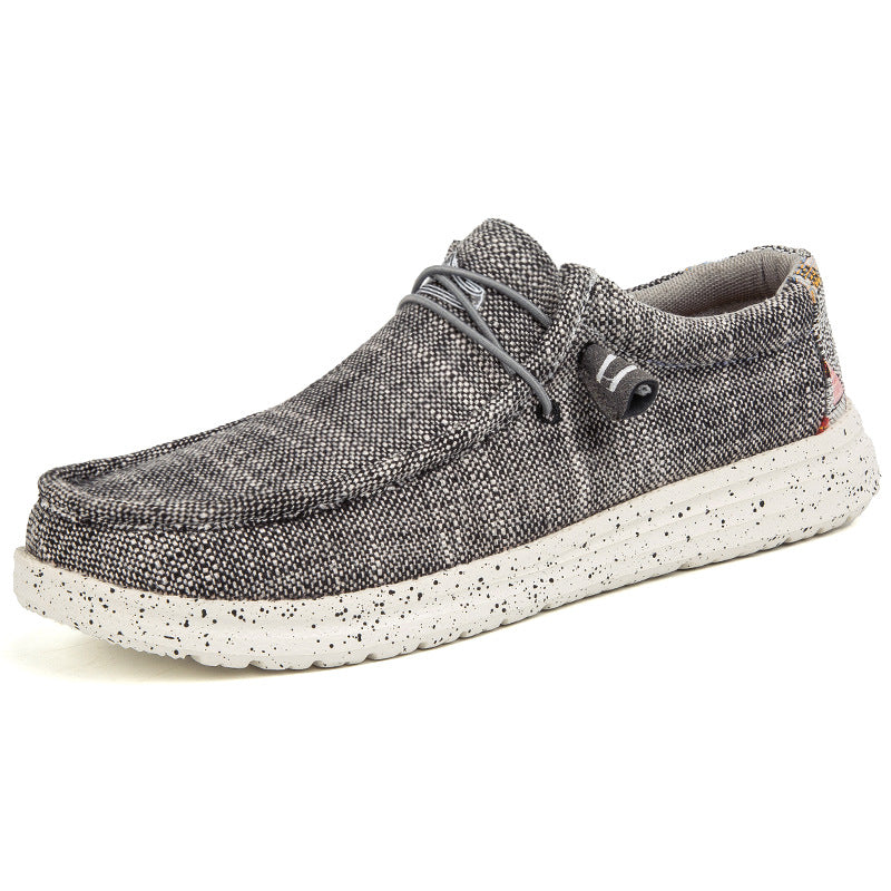 Męskie loafery casual slip-on z płótna w kolorze czarnym