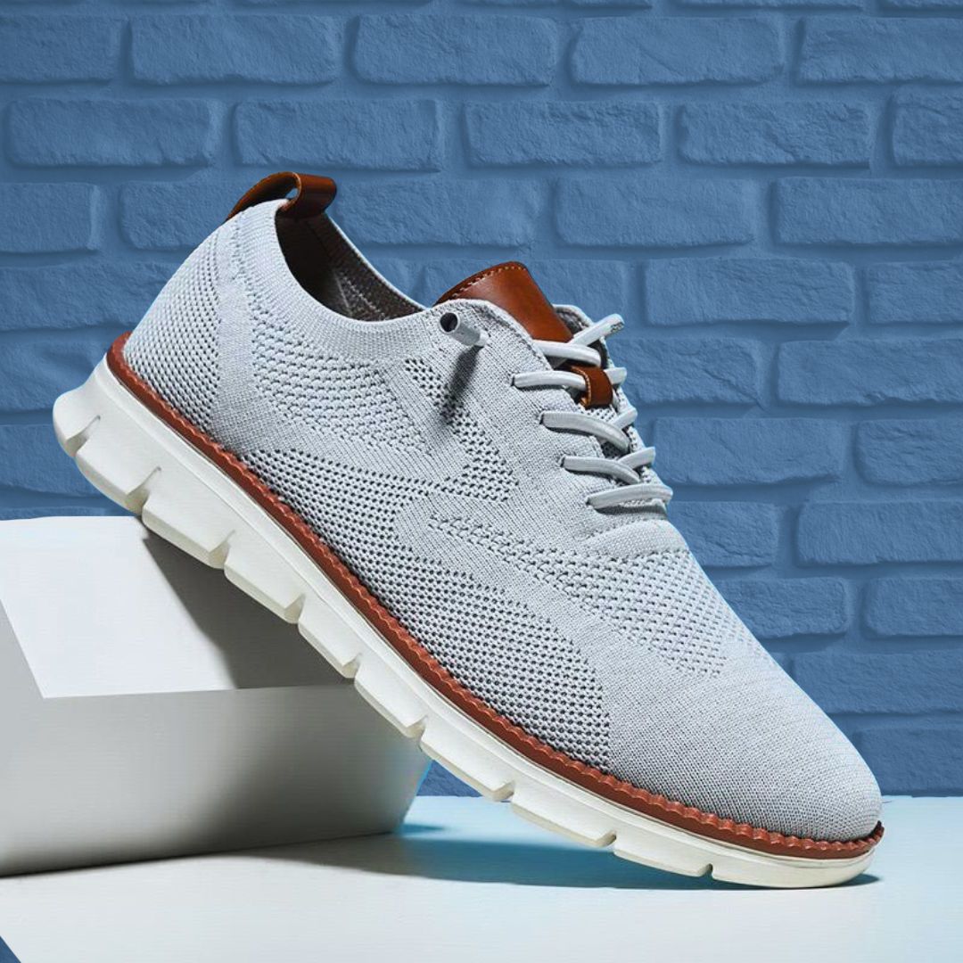 Emil | Męskie oddychające sneakersy jasnoszare
