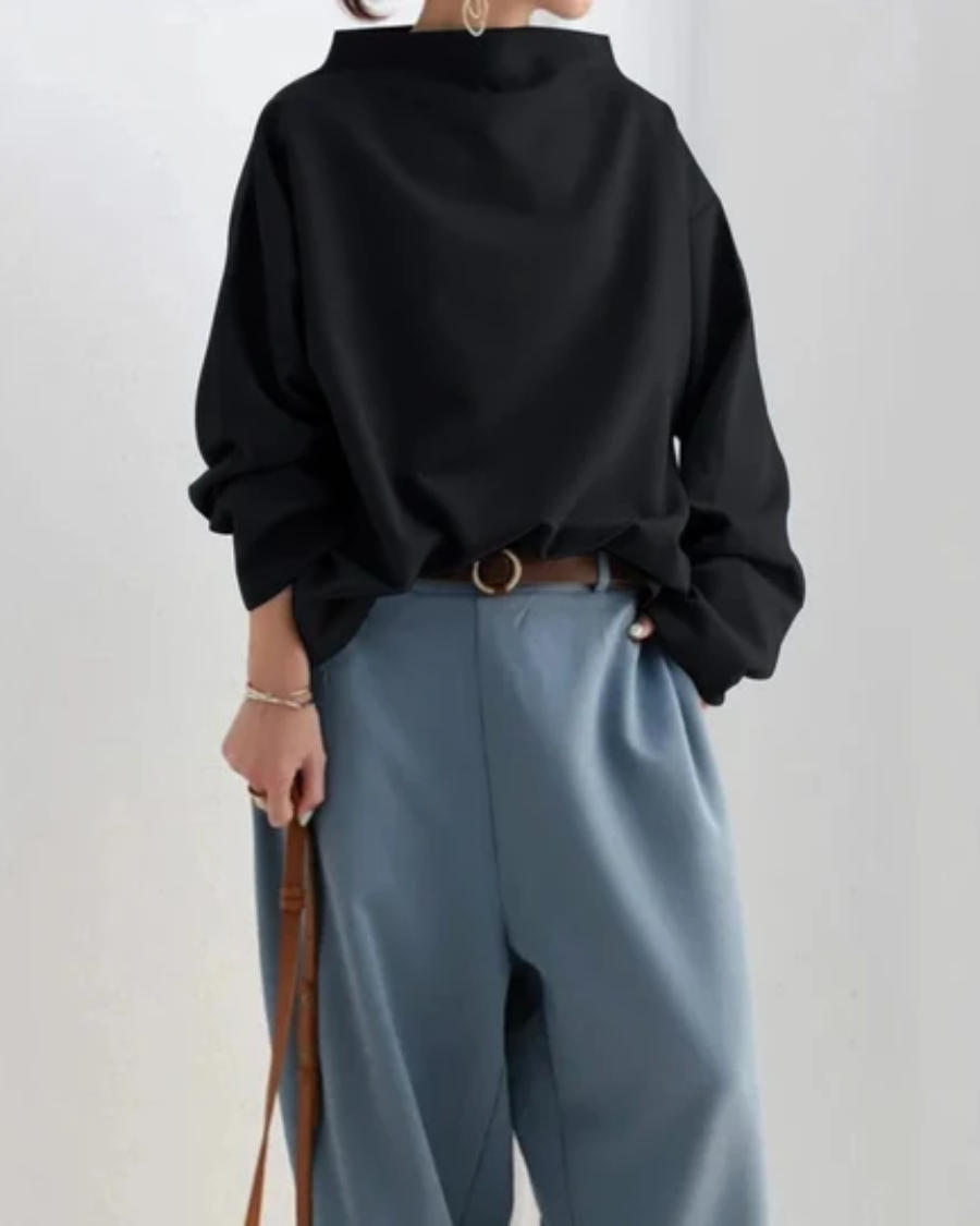 Ilza | Bluza oversize ze stójką damska