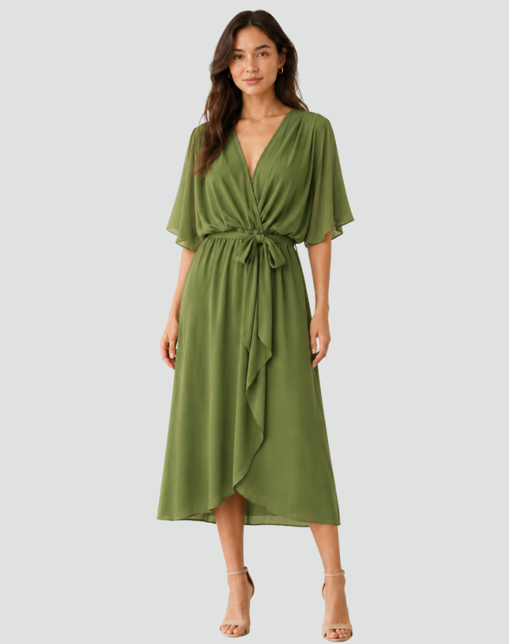 Zofia | Elegancka Sukienka Kopertowa Midi