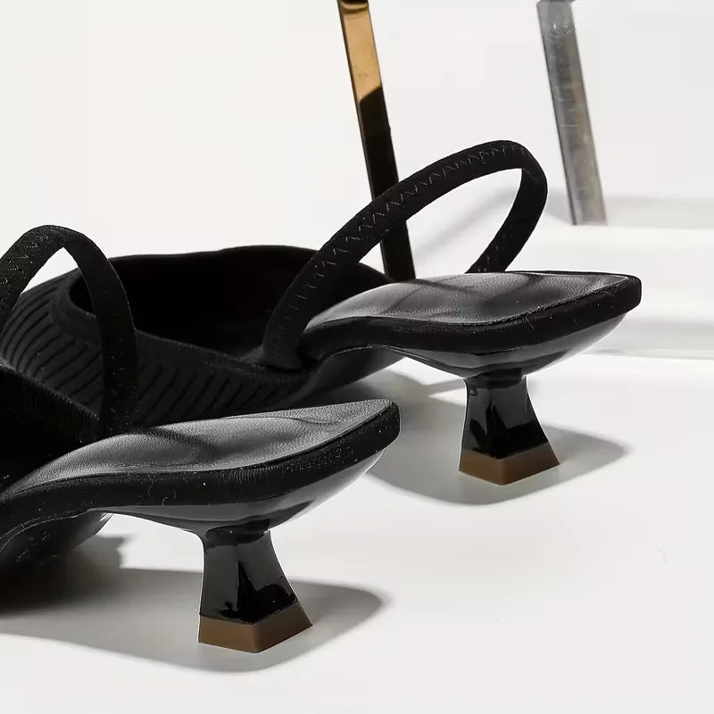Ewa | brązowe czółenka slingback