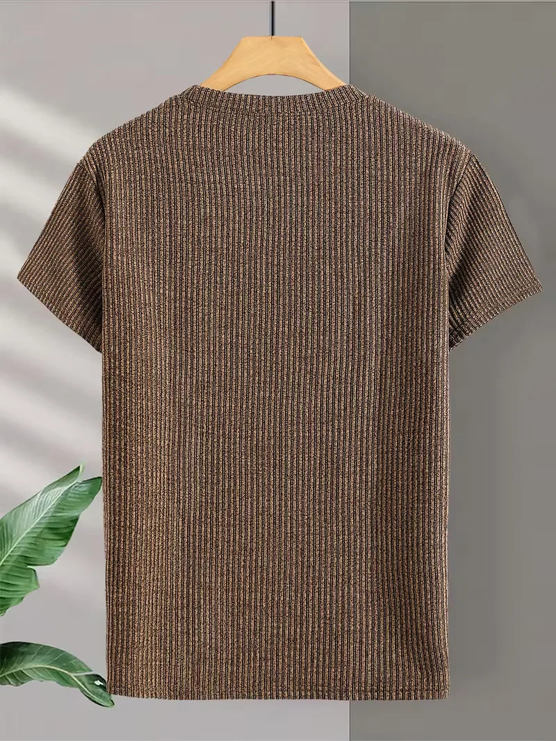 Alan | Męski T-Shirt z Fakturą Jacquard
