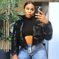 Blanka | Quilted PU Faux Leather Puffer Jacket