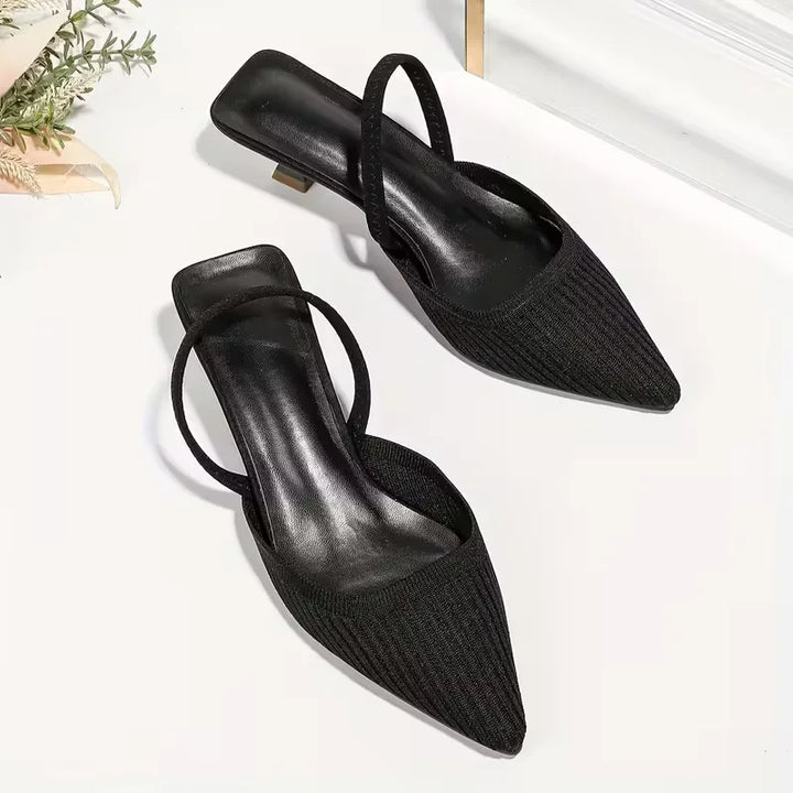 Ewa | brązowe czółenka slingback