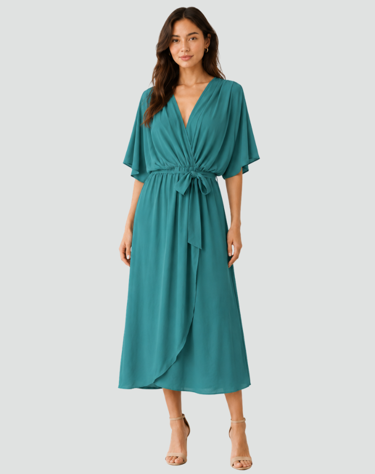 Zofia | Elegancka Sukienka Kopertowa Midi