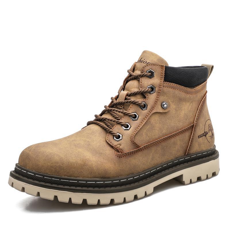 Wysokie buty męskie casual ze skóry w kolorze czarnym