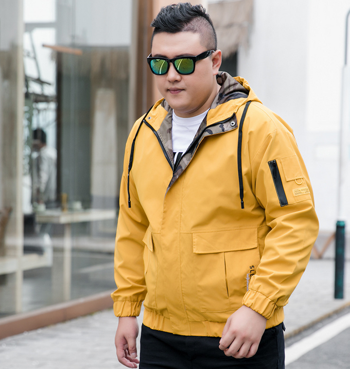 Męska kurtka bomber z haftem bez kołnierza