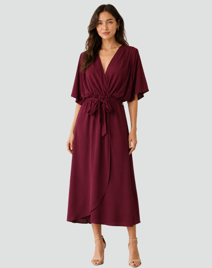 Zofia | Elegancka Sukienka Kopertowa Midi