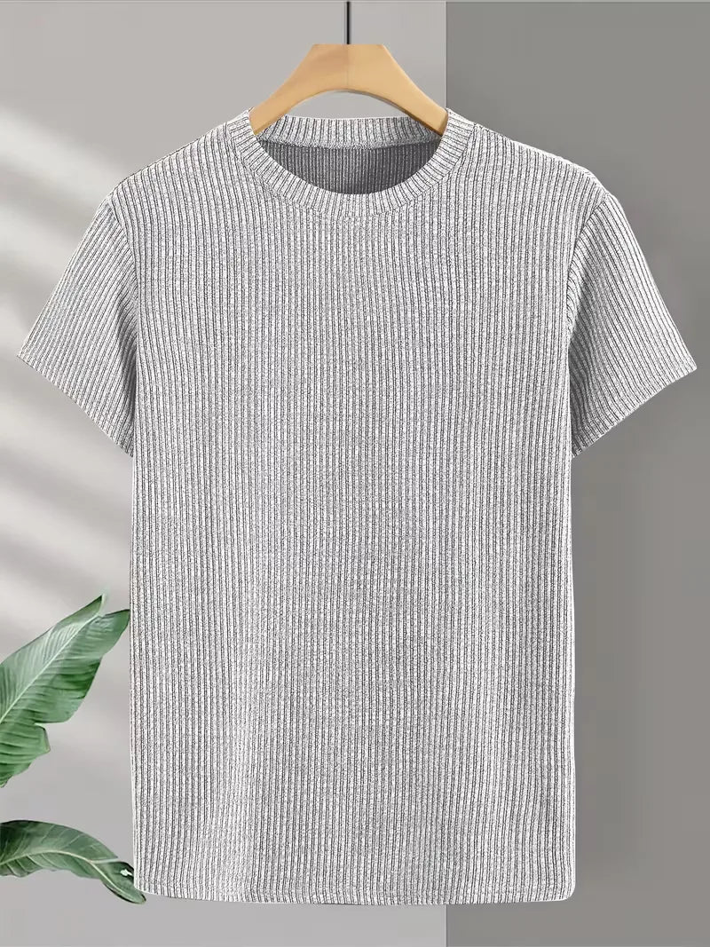 Alan | Męski T-Shirt z Fakturą Jacquard