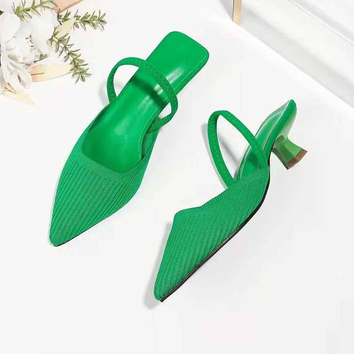 Ewa | brązowe czółenka slingback