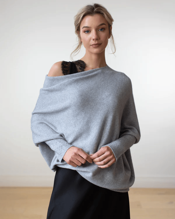 Tamara | Damski asymetryczny sweter cashmere