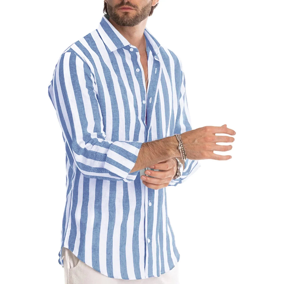 Patryk | Męska koszula w paski long sleeve