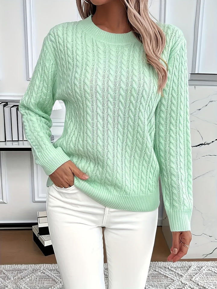 Iga | Damski sweter w warkoczowy splot