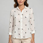 Birdella - Luźna Bluzka Z Nadrukiem W Ptaki