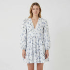 Blomselle - Floral Print Tiered Mini Dress