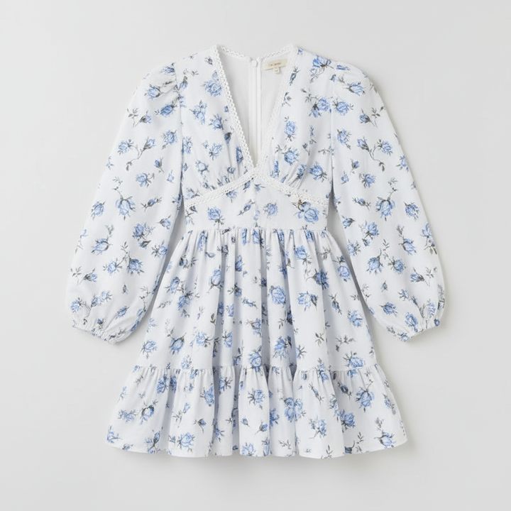 Blomselle - Floral Print Tiered Mini Dress