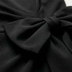 Bowvelle - Fitted Sleeveless Midi Dress With Bow