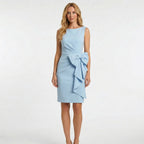 Bowvelle - Fitted Sleeveless Midi Dress With Bow