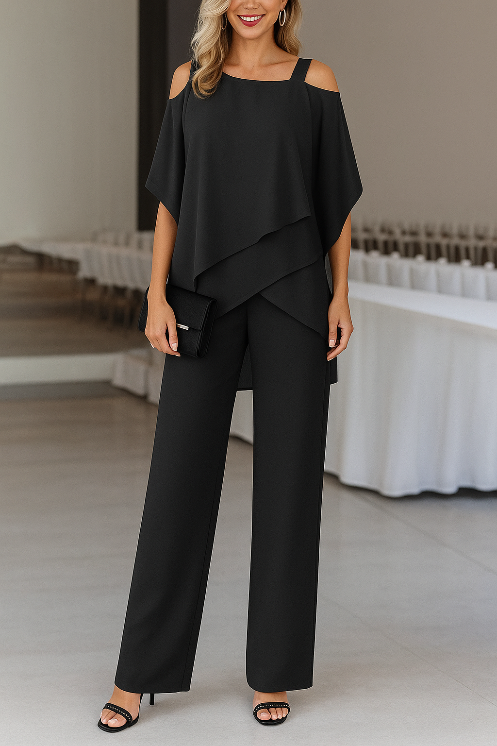 Milena | Zwiewny Komplet Off Shoulder Premium