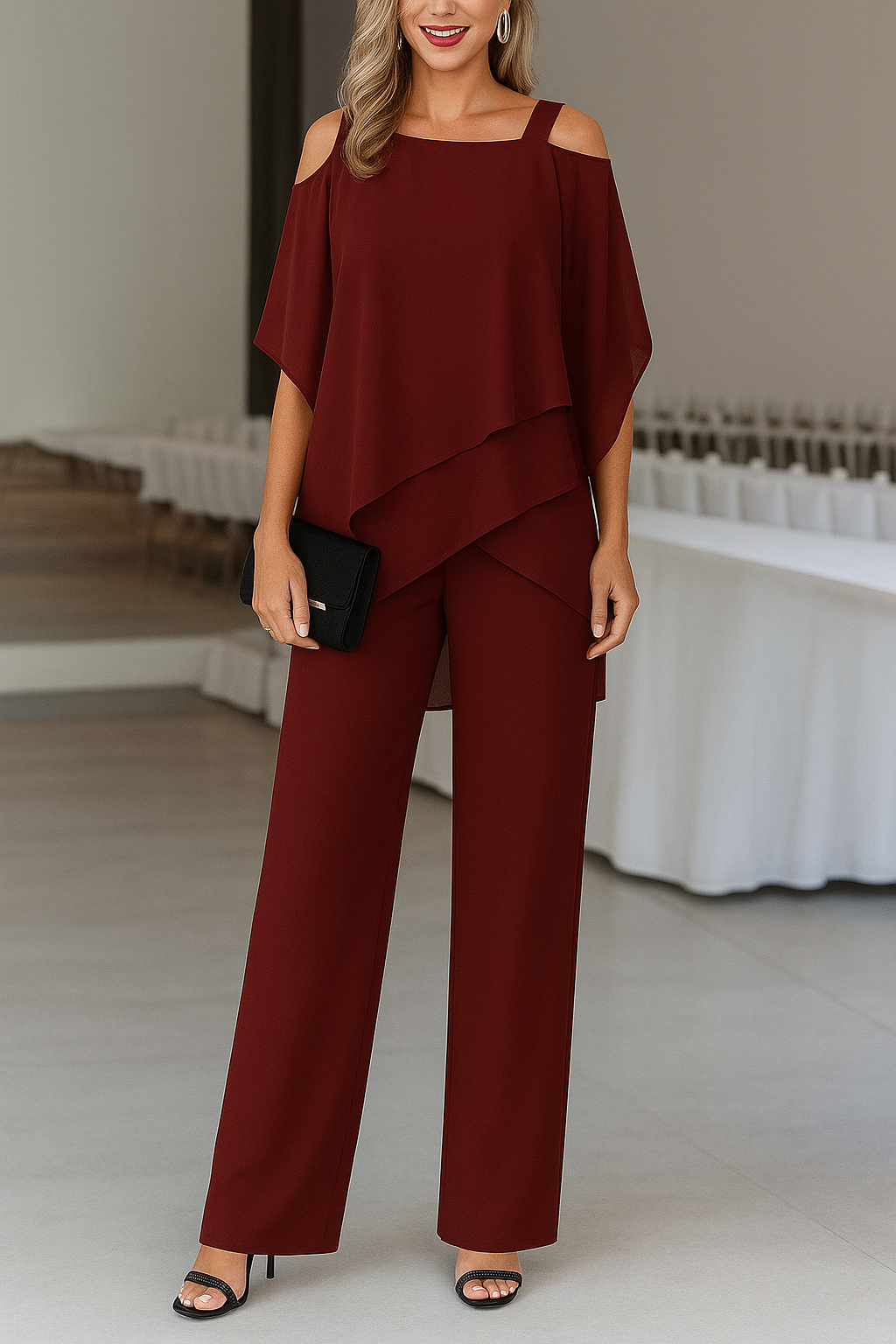 Milena | Zwiewny Komplet Off Shoulder Premium