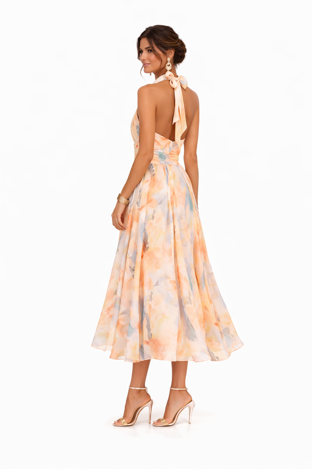 Sukienka maxi halter w kwiaty