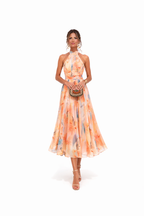 Sukienka maxi halter w kwiaty