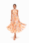 Sukienka maxi halter w kwiaty
