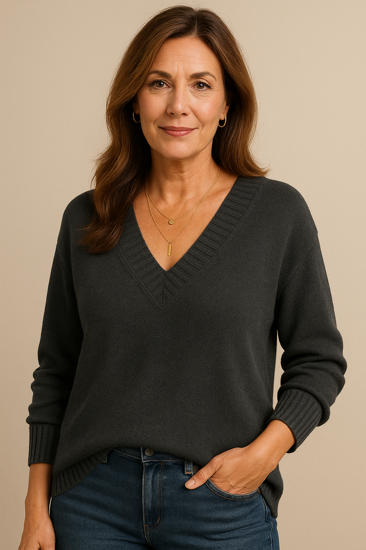 Lucyna | Sweter Soft V Elegance