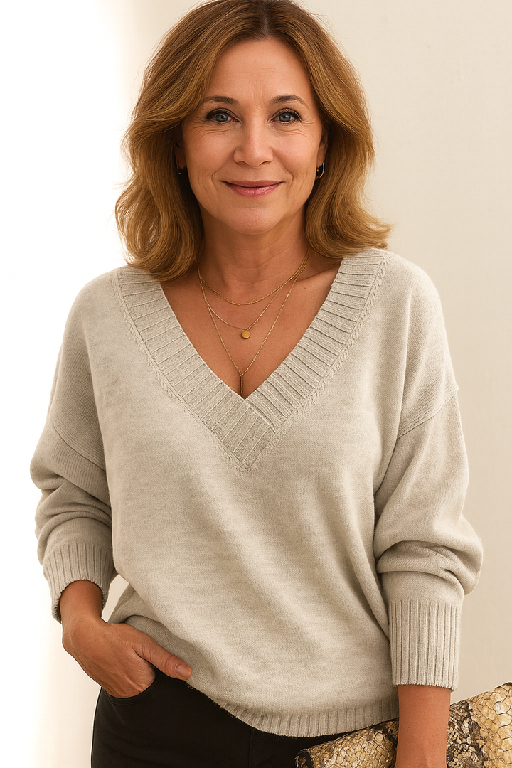 Lucyna | Sweter Soft V Elegance