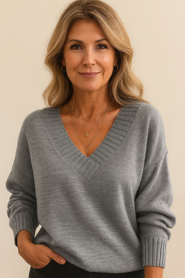 Lucyna | Sweter Soft V Elegance