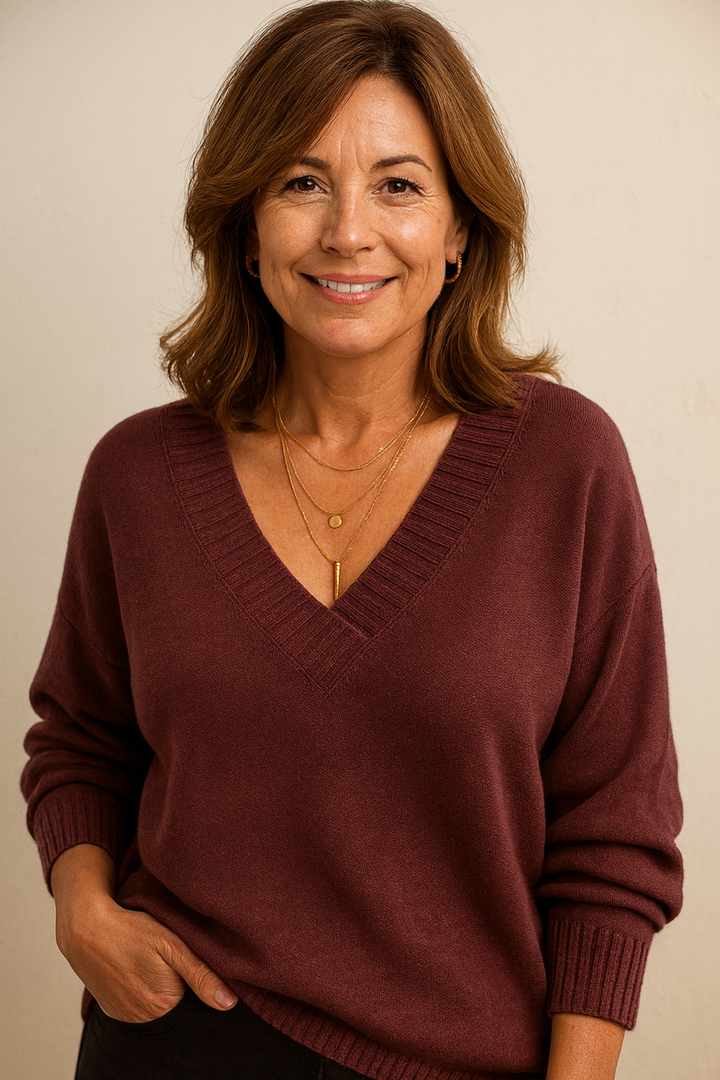 Lucyna | Sweter Soft V Elegance