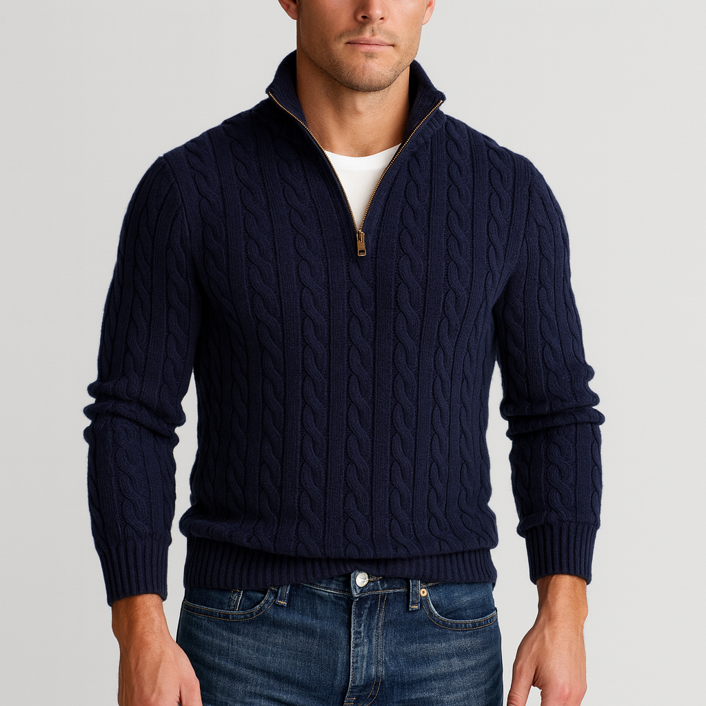 Norbert | Sweter Warkoczowy Half-Zip Heritage