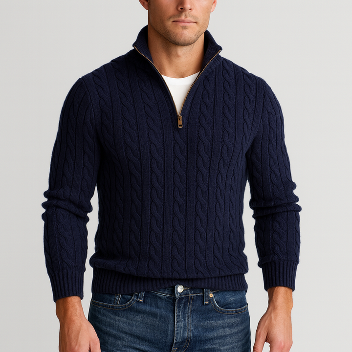Norbert | Sweter Warkoczowy Half-Zip Heritage