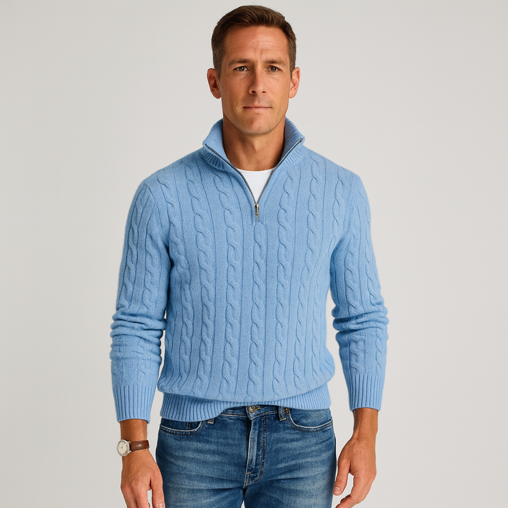 Norbert | Sweter Warkoczowy Half-Zip Heritage