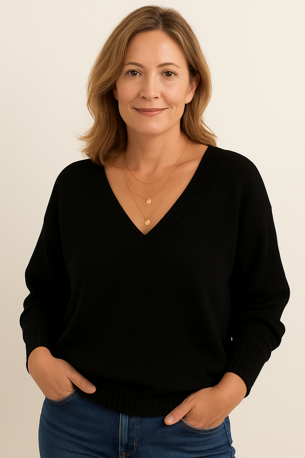 Lucyna | Sweter Soft V Elegance