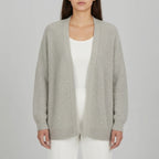 Coziven - Oversize Kardigan Z Prążkowanym Splotem