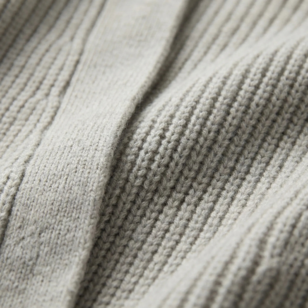 Coziven - Oversize Kardigan Z Prążkowanym Splotem