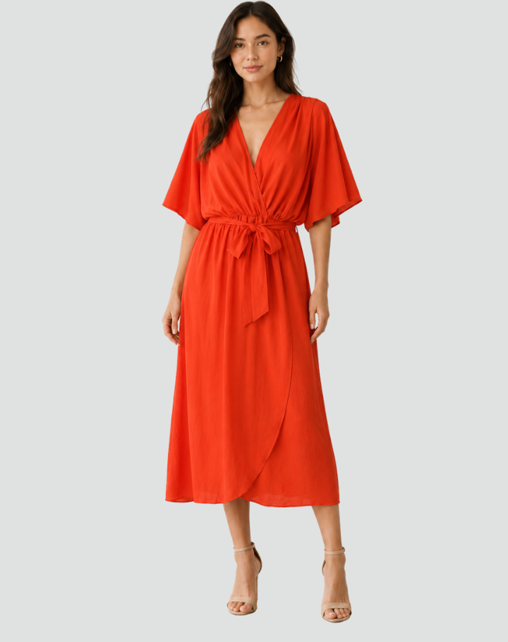 Zofia | Elegancka Sukienka Kopertowa Midi