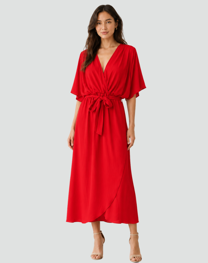 Zofia | Elegancka Sukienka Kopertowa Midi
