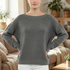 Drapova - Sweter Z Szerokim Dekoltem I Długim Rękawem