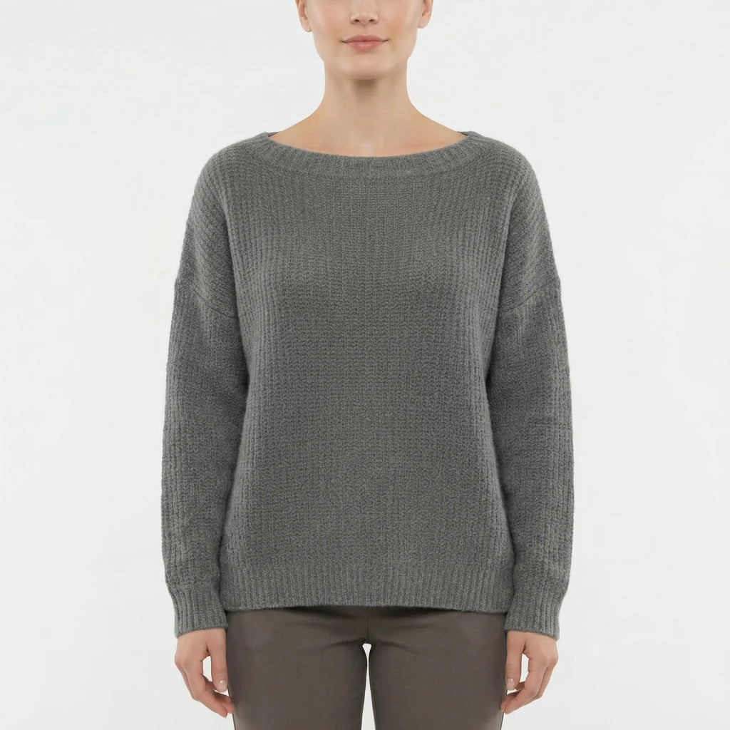 Drapova - Sweter Z Szerokim Dekoltem I Długim Rękawem