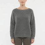 Drapova - Sweter Z Szerokim Dekoltem I Długim Rękawem