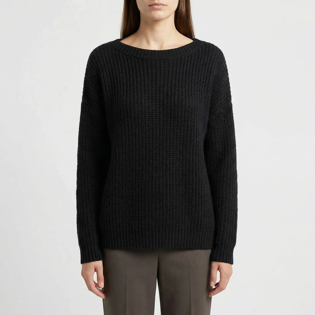 Drapova - Sweter Z Szerokim Dekoltem I Długim Rękawem