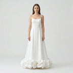 Fleurella - Full-Length Flared Spaghetti Strap Dress