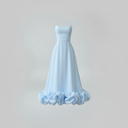 Fleurella - Full-Length Flared Spaghetti Strap Dress