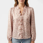 Florella - Bluzka Z Dekoltem V I Falbankami