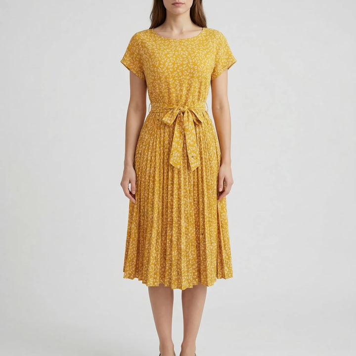 Florielle - Short-Sleeve Floral Midi Dress